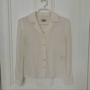 Little Moon Sheer Button Up Blouse - XXS